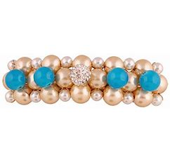 Accessher Designer Back Clip Hair Accessories With Pearls And Beads For Women